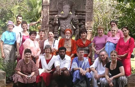 Room prepared for mantra practice and discussion.