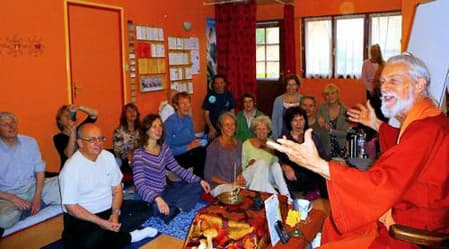 Historic community workshop image from the Muz Murray mantra archive showing learners in active participation.